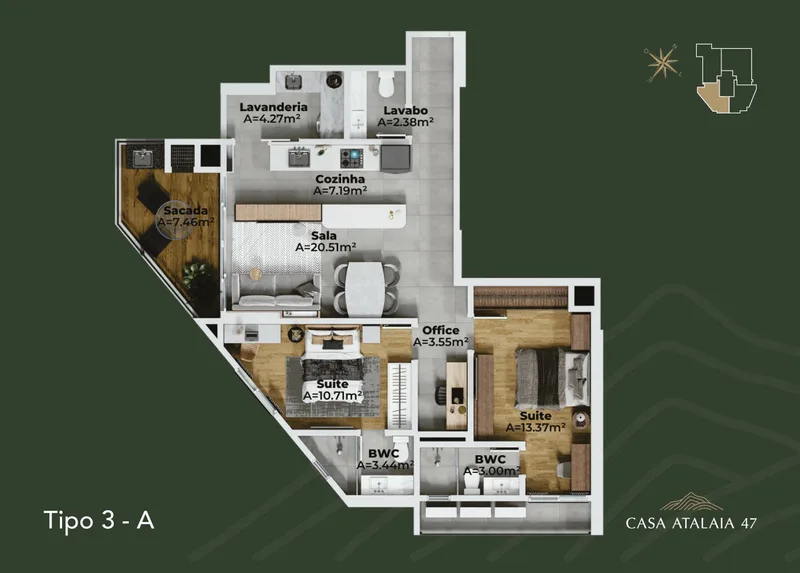 Apto 2103 Casa Atalaia 47